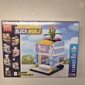 Block World Florist Building Block Playset - Blue